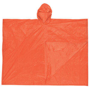 Packable Lightweight Orange Waterproof Rain Poncho