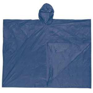 Packable Lightweight Blue Waterproof Rain Poncho