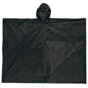 Packable Lightweight Black Waterproof Rain Poncho