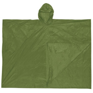 Packable Lightweight Green Waterproof Rain Poncho