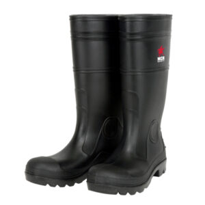 Black PVC Steel Toe Waterproof Rain Boots