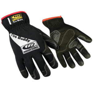 Padded palm automotive glove with slip-on cuff.
