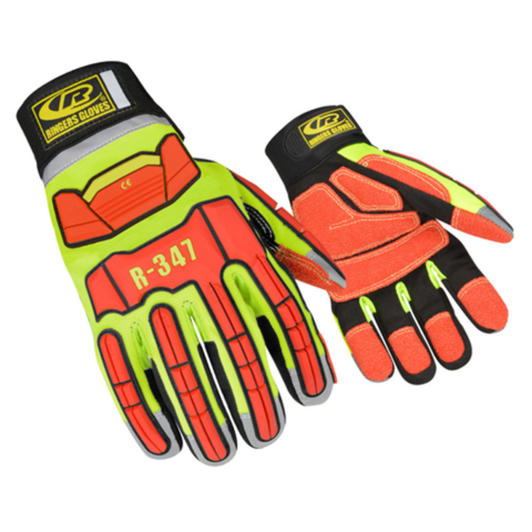 High-viz impact technology and durable palm and finger patches.