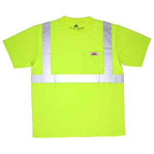 Hi Vis Fluorescent Lime Safety Work T-Shirts