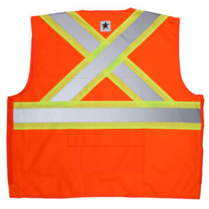 Class 2 Orange Safety Vest with Pockets