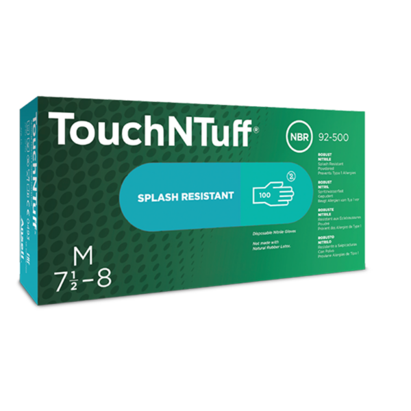 Powdered Disposable Nitrile Glove with Enhanced Chemical Splash Protection