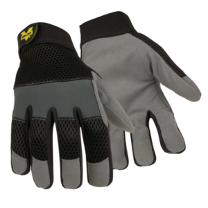 Mechanics air mesh glove with synthetic palm