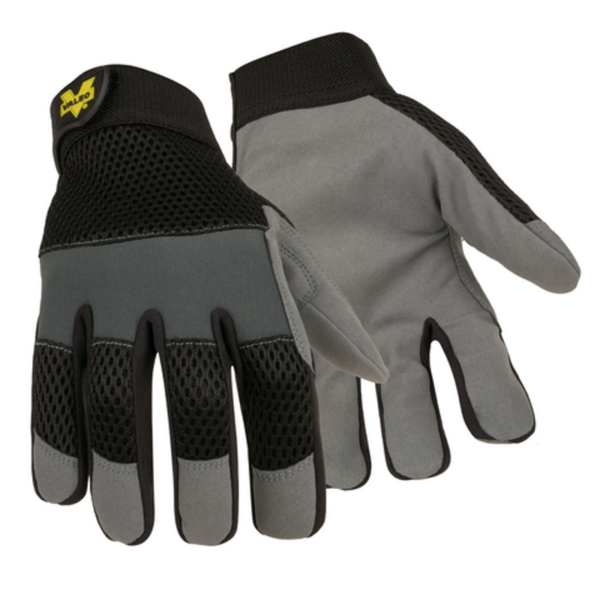 Mechanics air mesh glove with synthetic palm