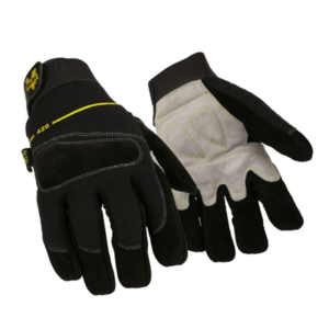 Mechanic's split leather Anti-Vibe glove with double layered split leather Anti-Vibe padded palm